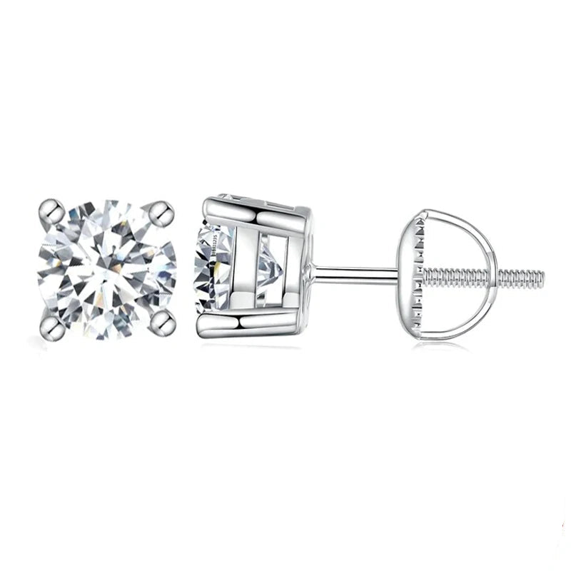 BAMOER 2ct Moissanite Stud Earrings