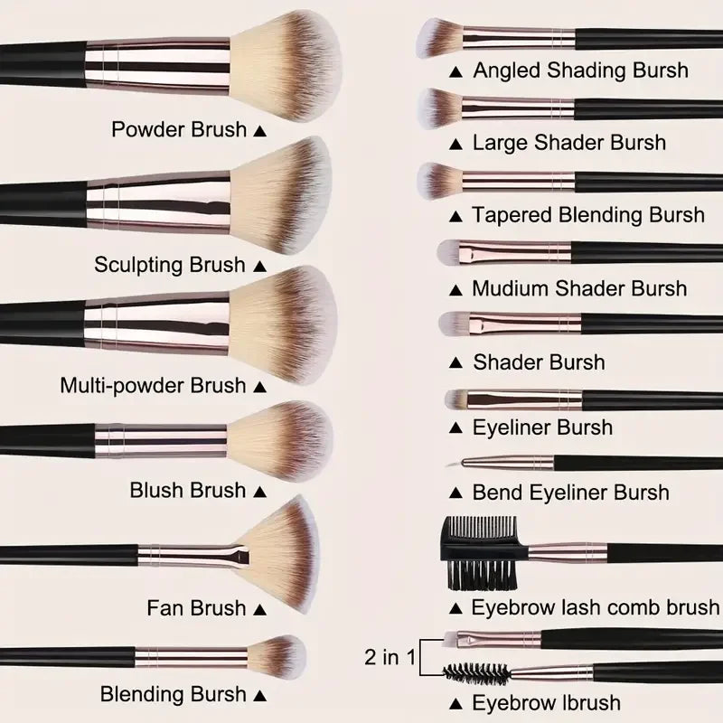 Veloura SoftBlend Makeup Brush Set size comparison