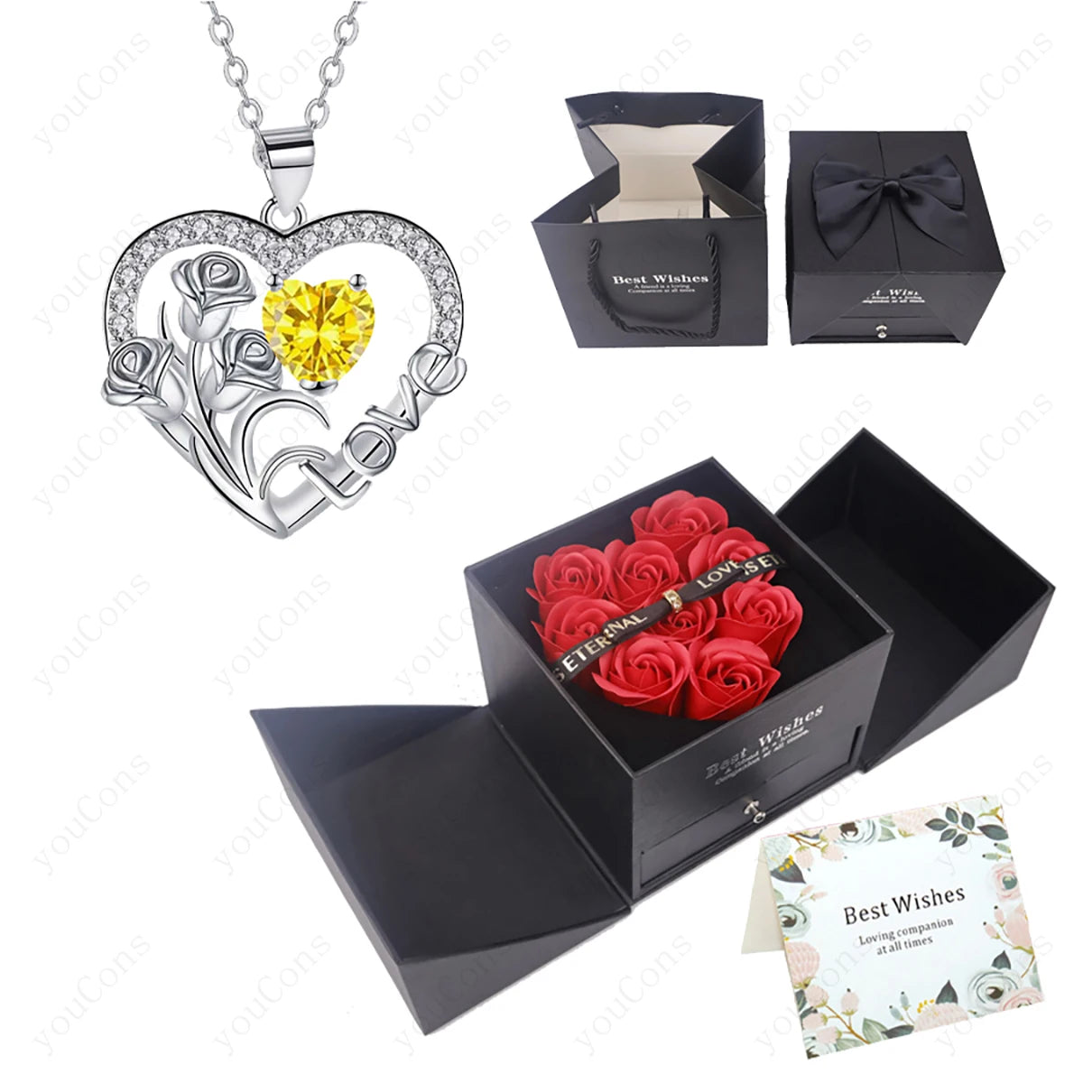 Zircon Heart Necklace styling detail
