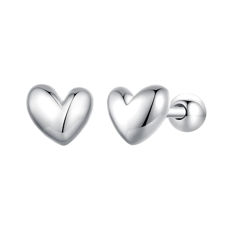 BAMOER Mini Heart Stud Earrings gift presentation