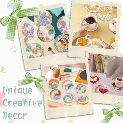 GATYZTORY Punch Needle Coaster Kit full colour range