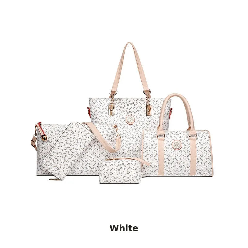 5-Piece Textured Handbag Set tote bag