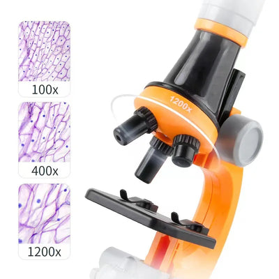 1200x LED Microscope Science Kit - Orange