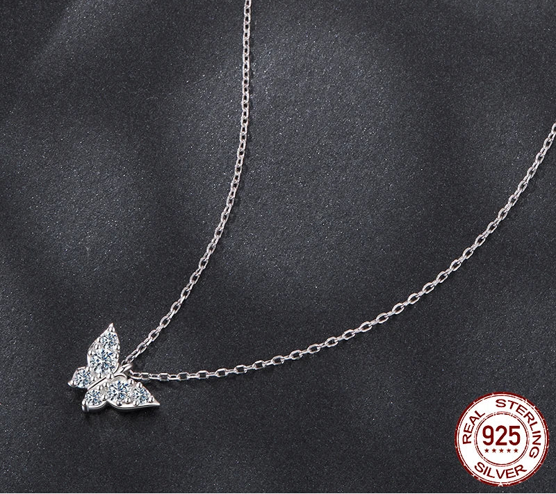 BAMOER Moissanite Butterfly Necklace chain detail