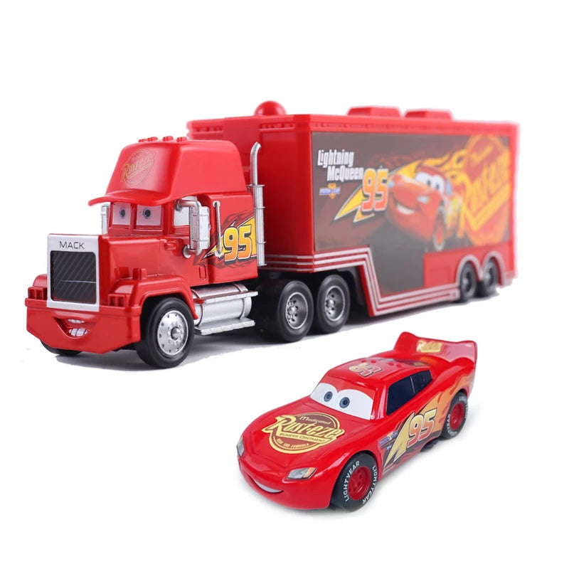 Pixar Cars Truck Birthday Gifts Mobilization Jackson Cool Sister Francisc Container Truck Set Car Model Toy Truck Ornaments