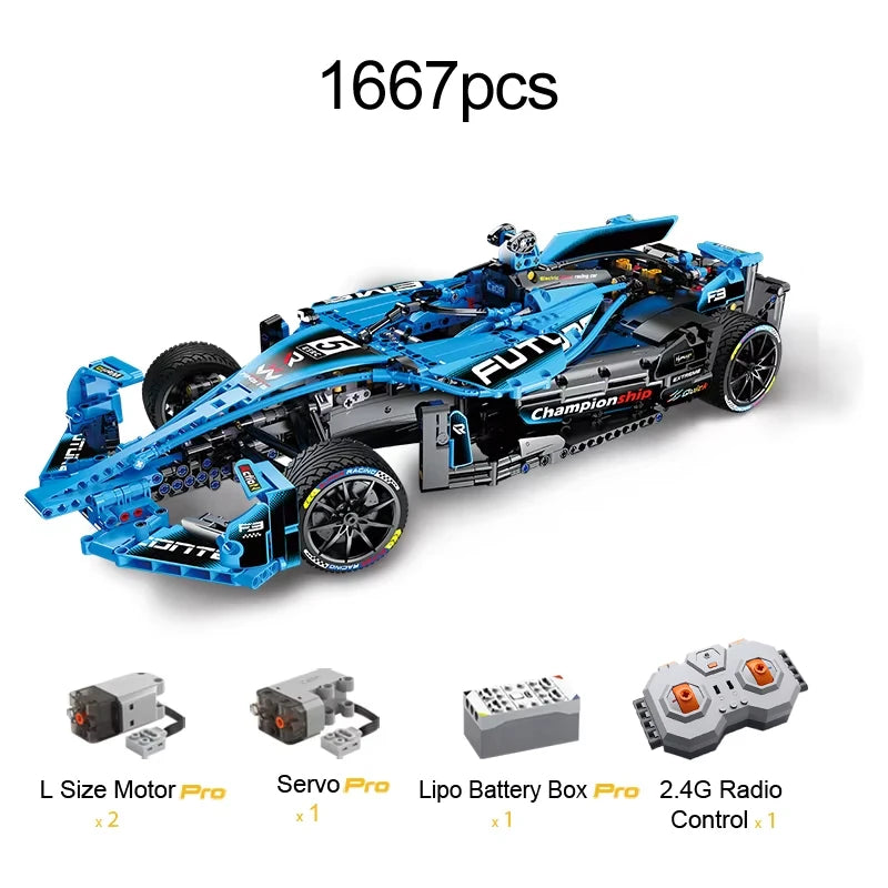 RC Drift Racing Car Building Block Set size reference