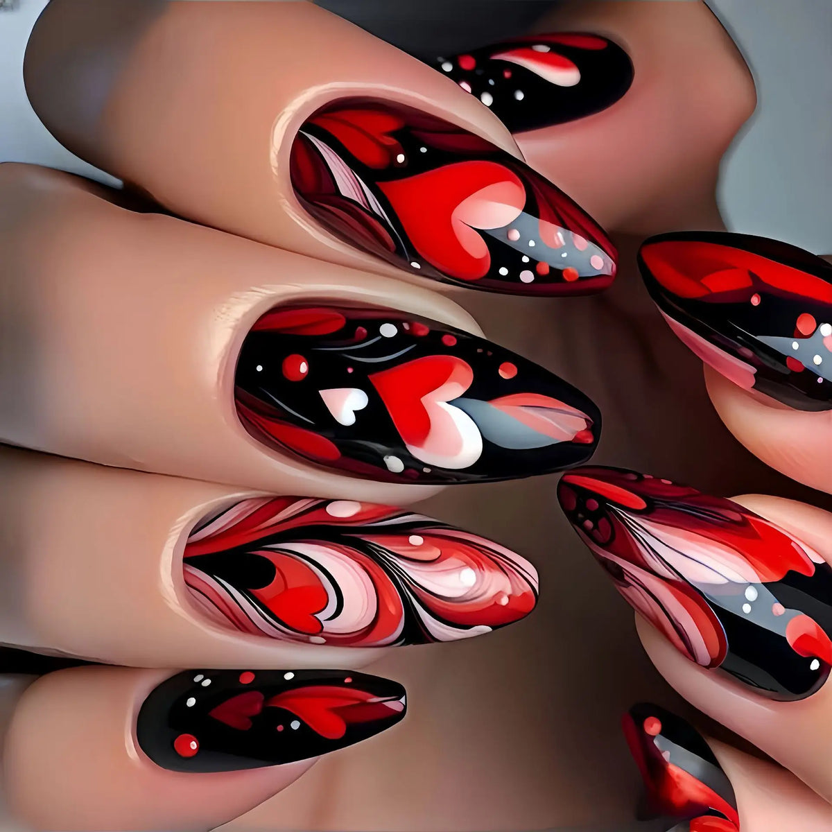 Velcrissa RougeVine Nails 24pc Medium Coffin Gothic Press-On Nails
