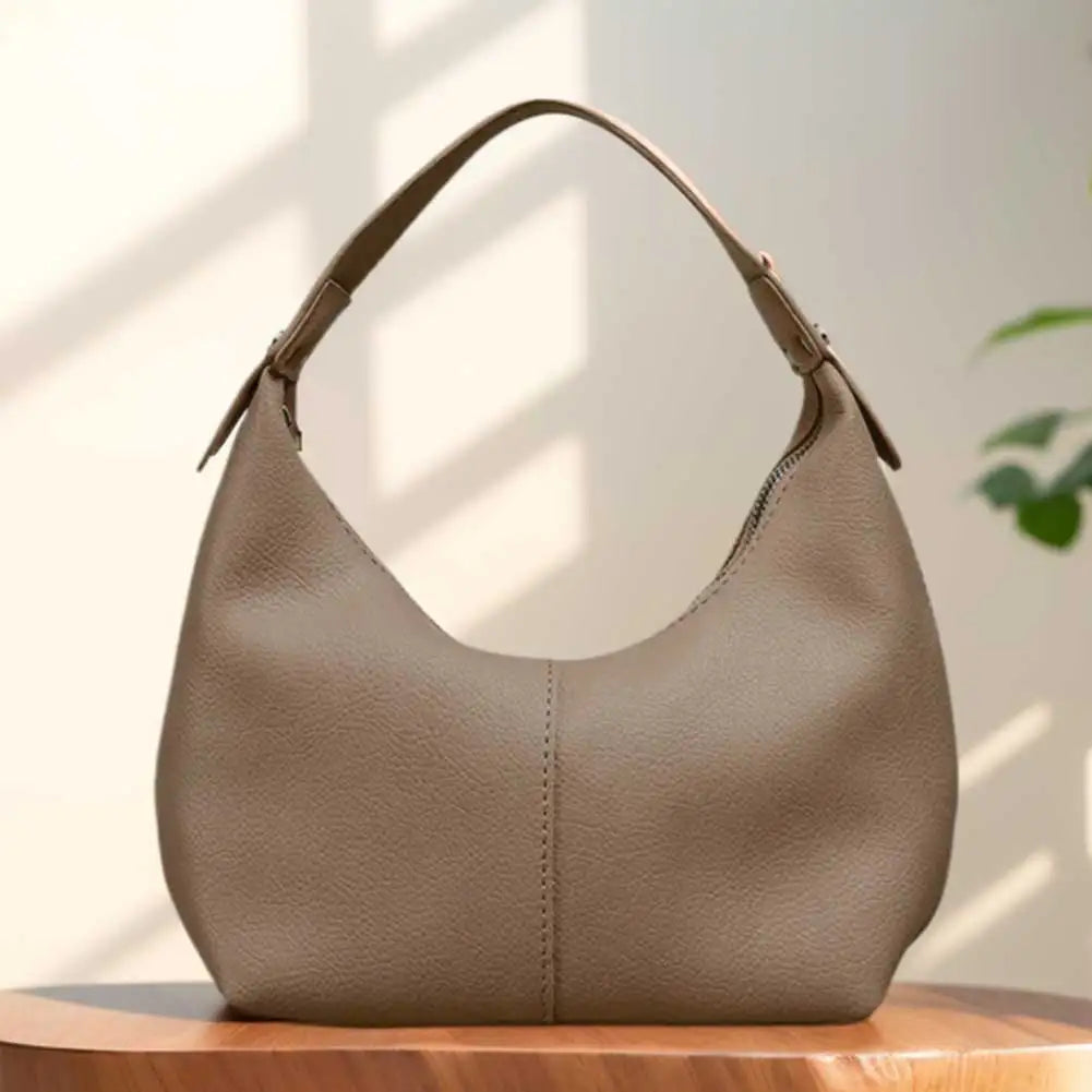 Soft PU Leather Hobo Bag worn on shoulder
