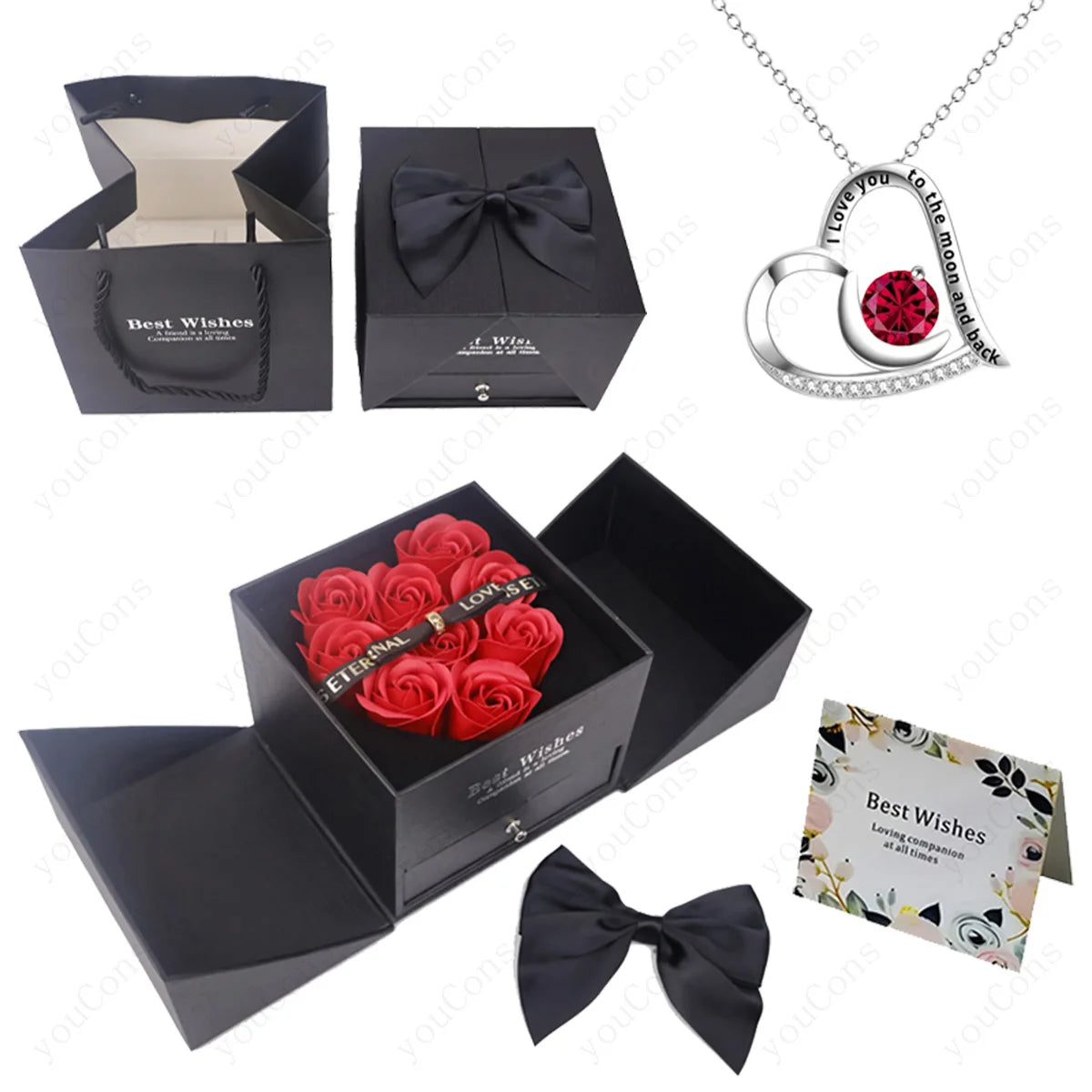 Heart Bow Pendant Necklace - Aurevyn
