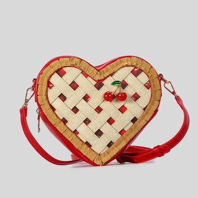 Heart-Shaped Cherry Crossbody Bag size reference