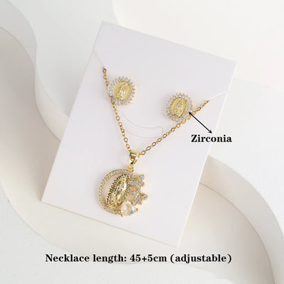 Maria Pendant Necklace & Earring Set worn