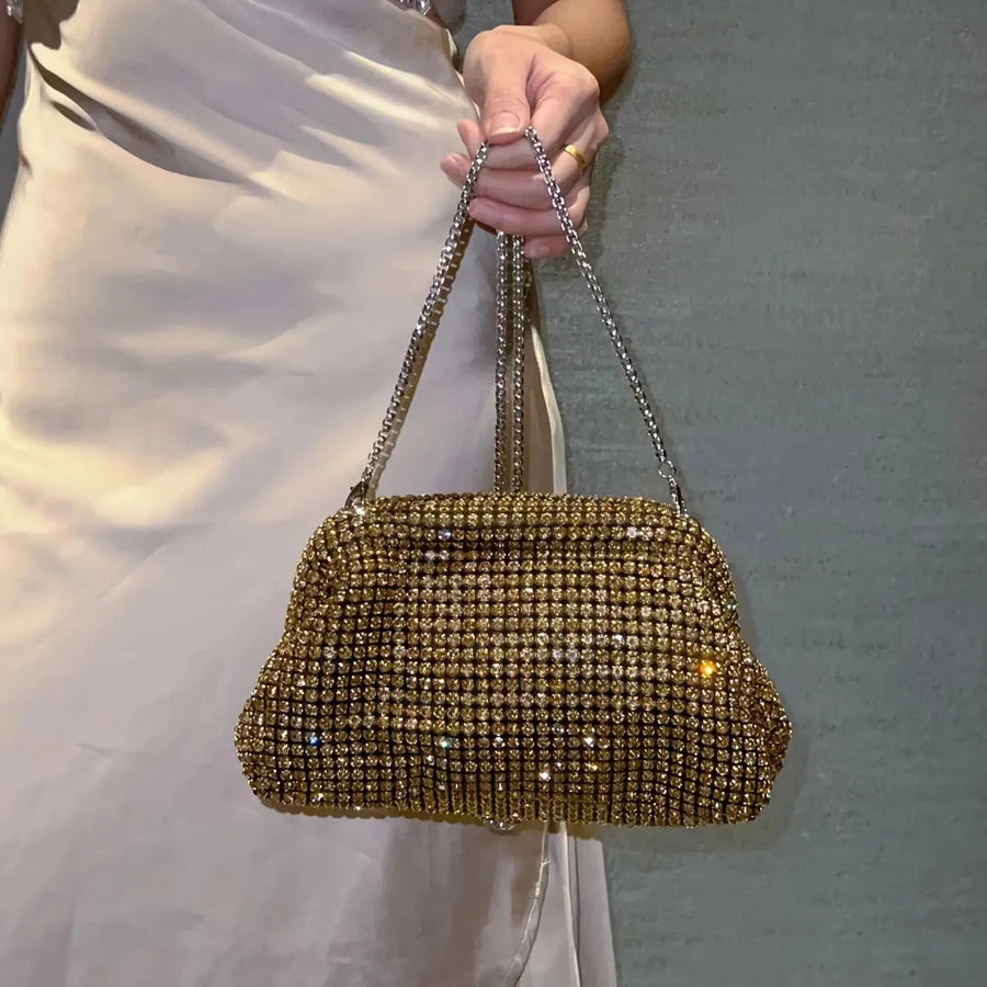 Glitter Cloud Evening Clutch - Silver