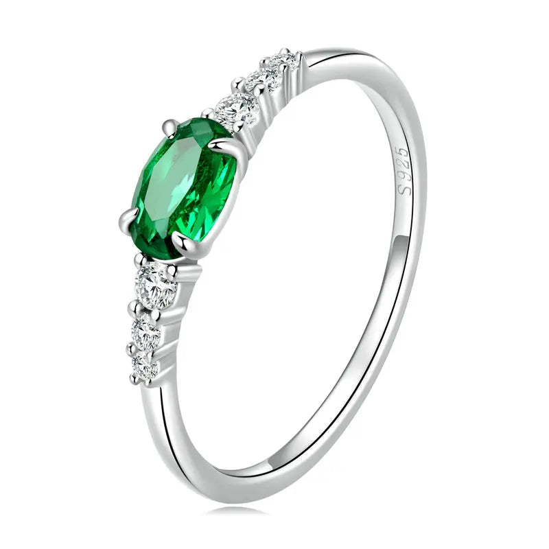 BAMOER Oval Gemstone Ring