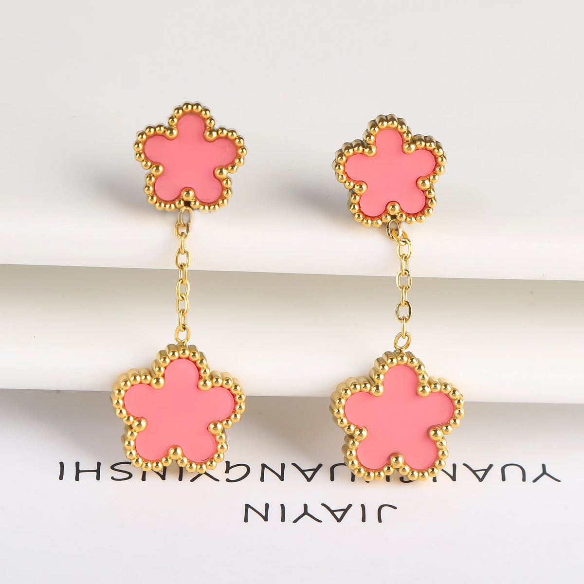 Five-Leaf Flower Drop Earrings full colour range