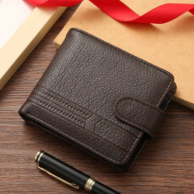 Men's Leather RFID Wallet - Mocha B
