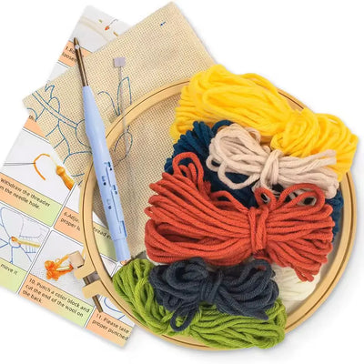 DIY Punch Needle Landscape Kit finished piece