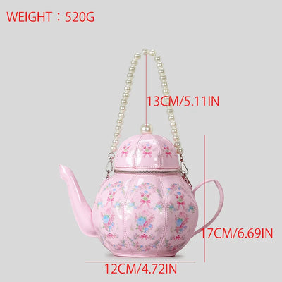 Novelty Teapot Bucket Bag worn crossbody