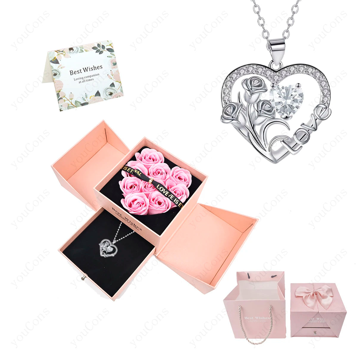 Zircon Heart Necklace presentation shot