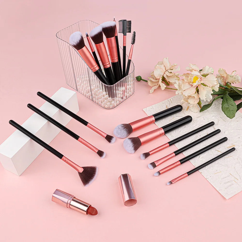Lunovia BeautyPro Makeup Brush Set full set layout
