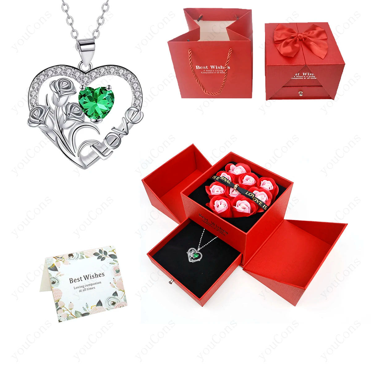 Zircon Heart Necklace styling shot