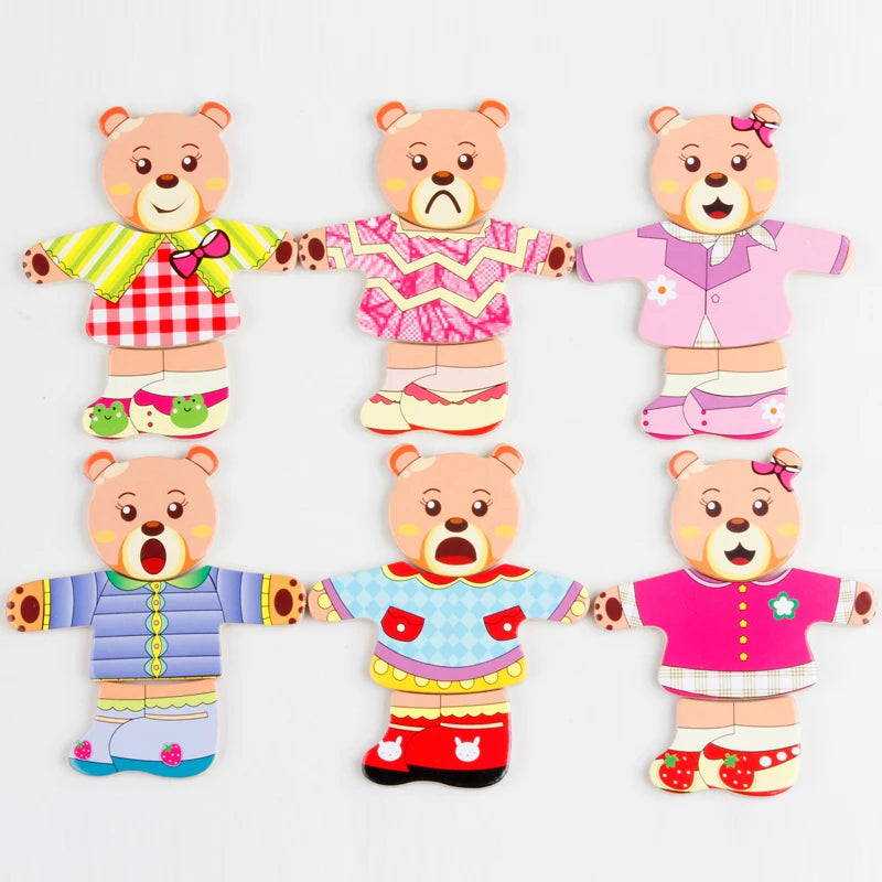 Wooden Animal Dress-Up Puzzle child playing