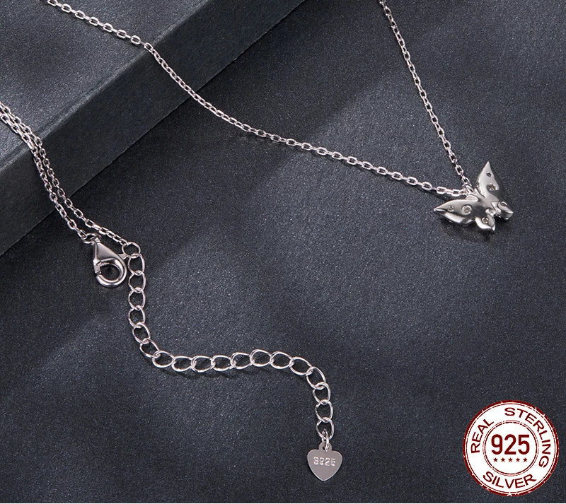 BAMOER Moissanite Butterfly Necklace styling shot