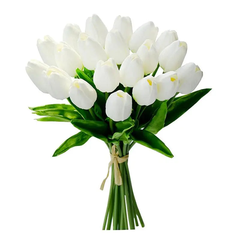 Real-Touch Artificial Tulip Flowers - Ivory