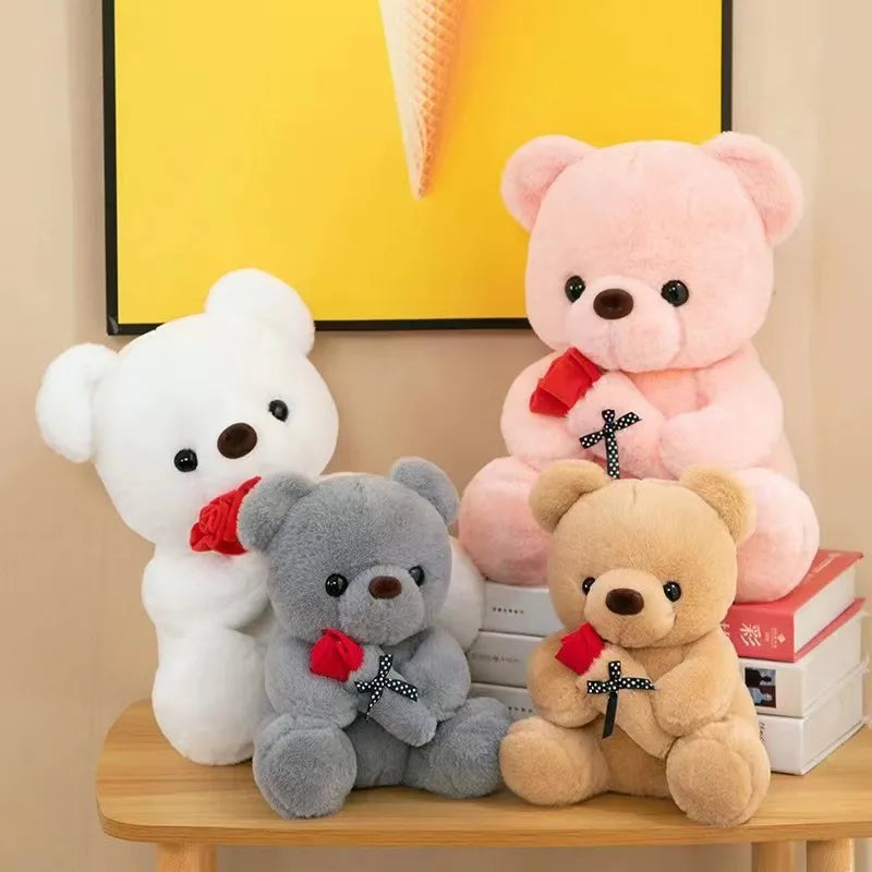 Wedding Rose Bear Plush Toy - Khaki