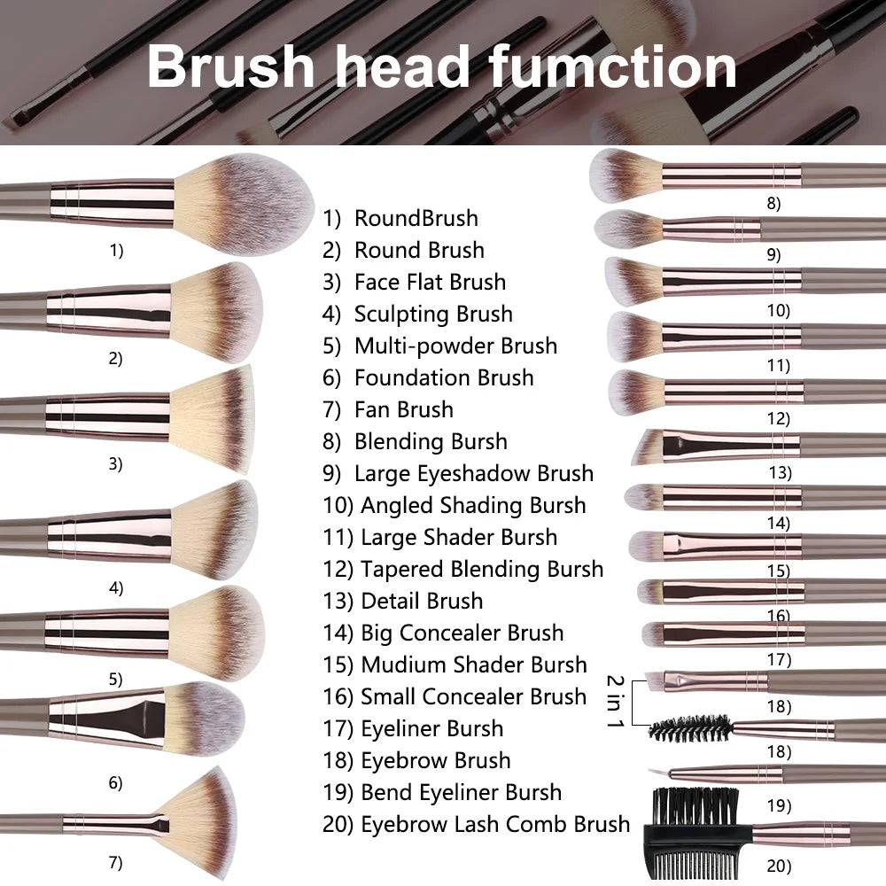 Elarisse PureBlend Makeup Brush Set full set layout