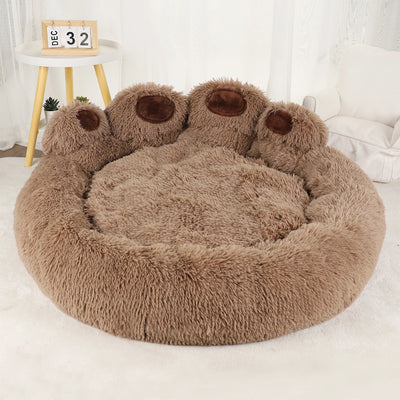 Fluffy Winter Pet Bed with dog