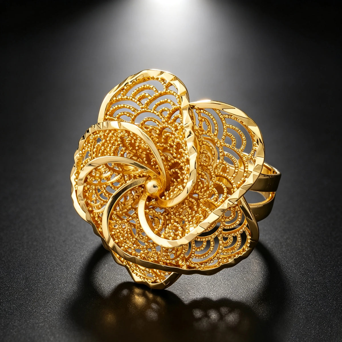 Rotating Flower Ring - Adjustable