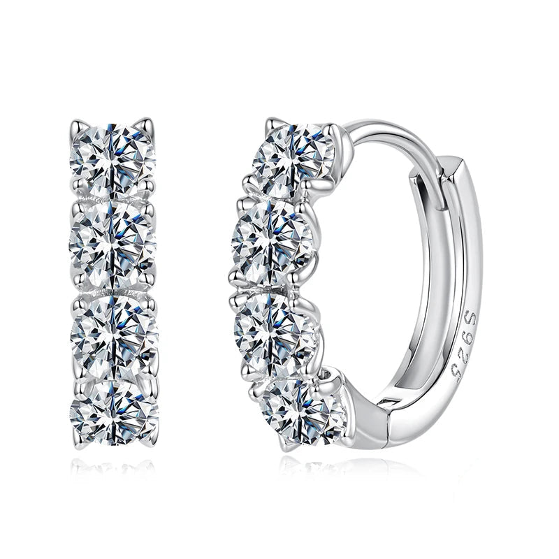 BAMOER Elegant Moissanite Stud Earrings