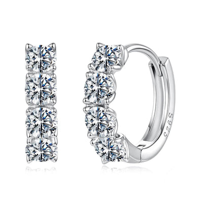 BAMOER Elegant Moissanite Stud Earrings