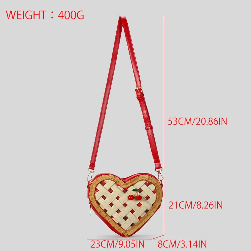 Heart-Shaped Cherry Crossbody Bag interior view
