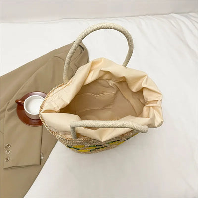 Braided Rattan Boho Bag size reference