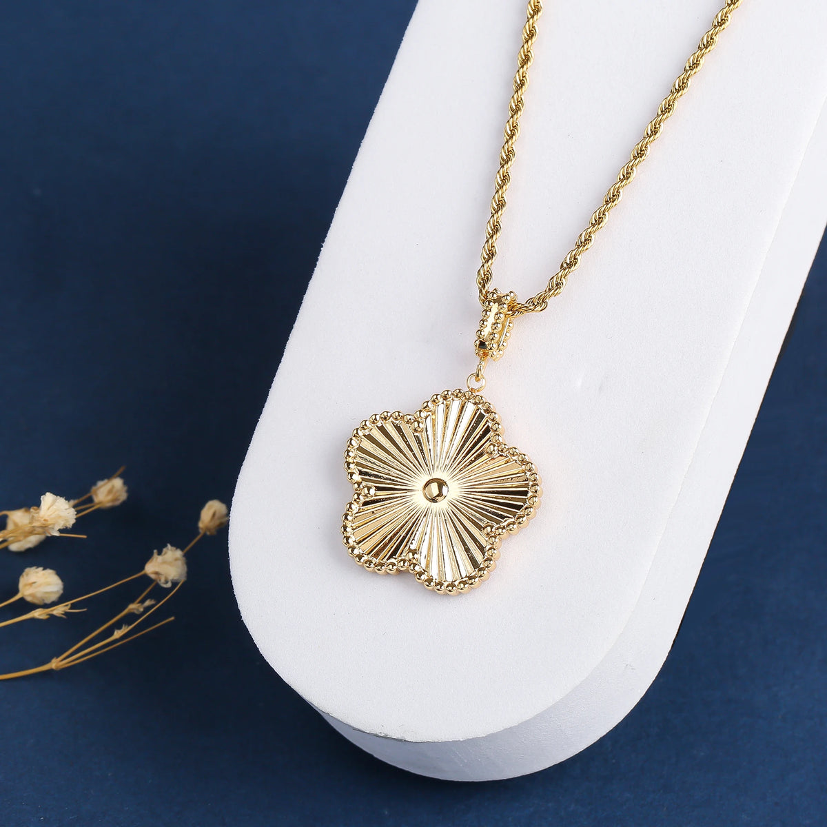 Clover Pendant Necklace worn