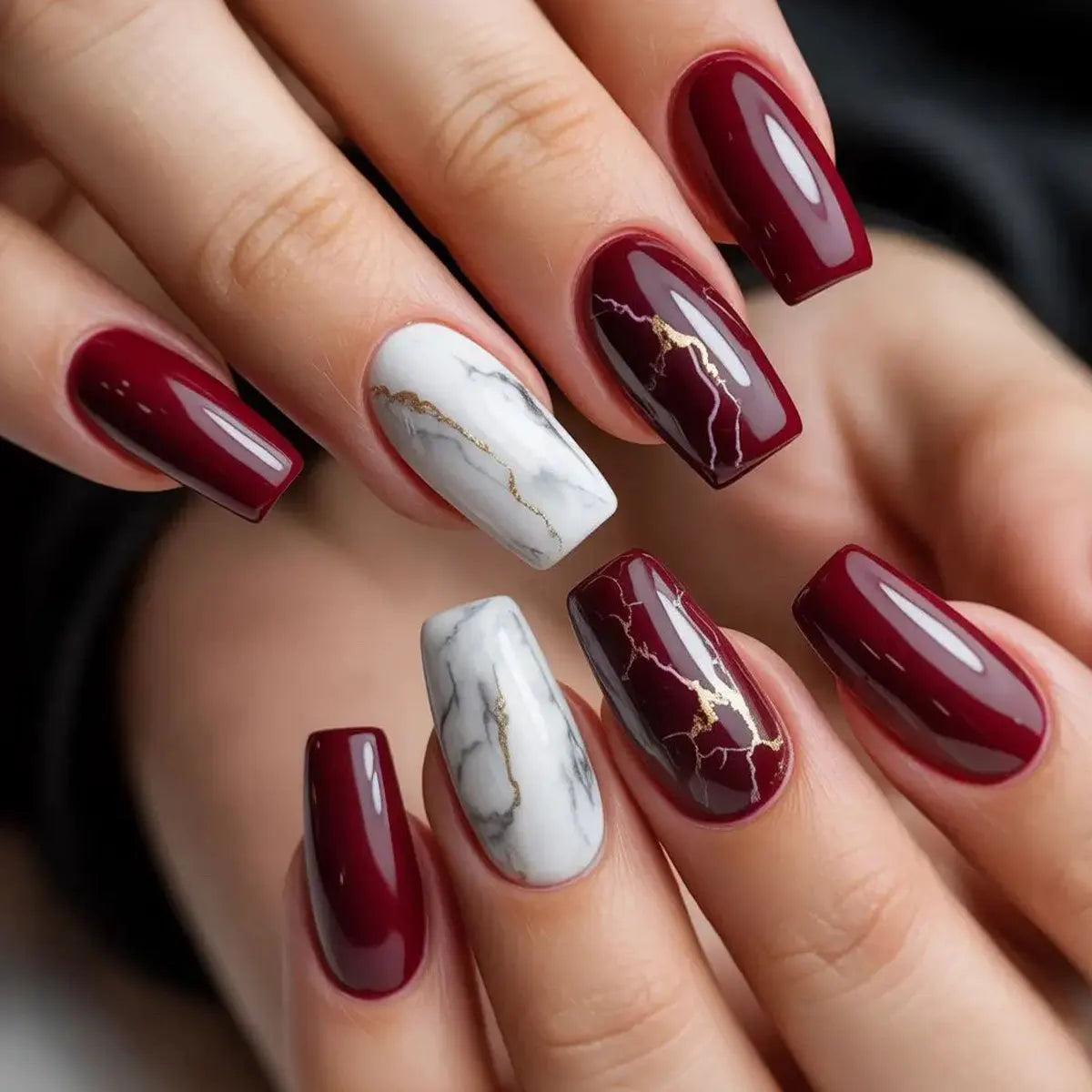 Velcrissa RougeVine Nails 24pc Medium Coffin Gothic Press-On Nails