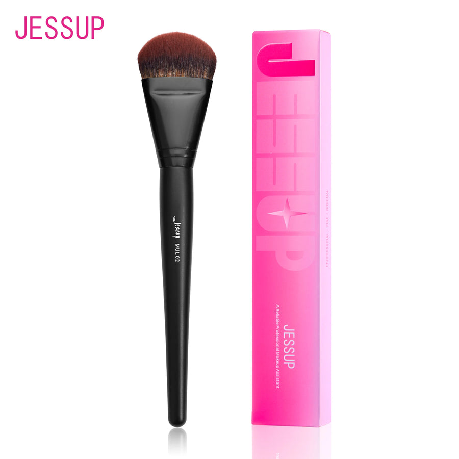 Jessup Foundation Brush,Smooth Angled, Vegan Large Face Brush Makeup for Blending Liquid, Cream MUL02