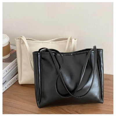 Lunéva™ Large PU Tote Bag interior pockets