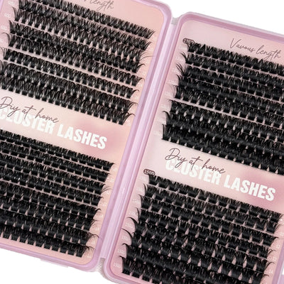 32-Row 3D Wispy Lash Cluster Set on eye