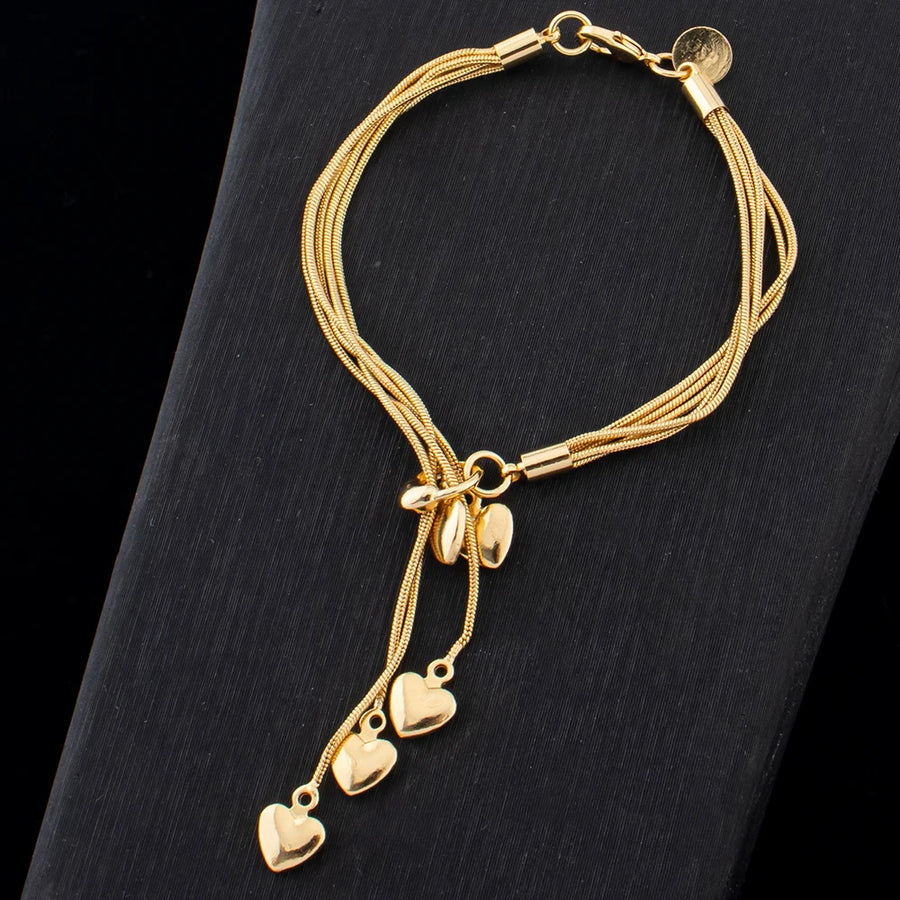 Heart Pendant Necklace & Bracelet Set