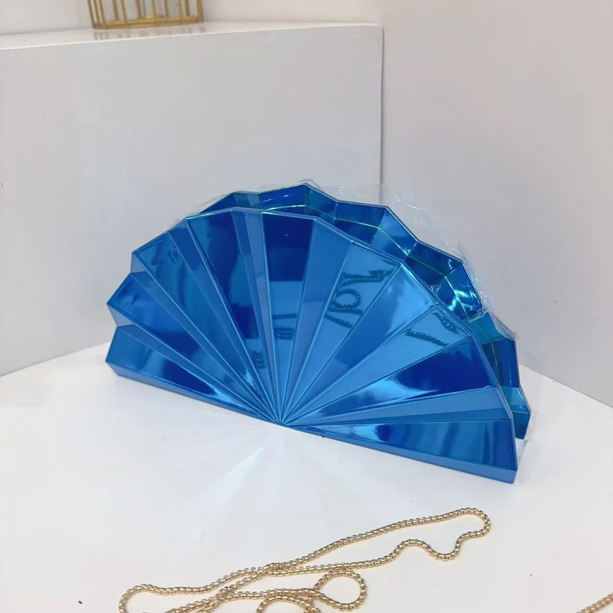 Moon Shape Acrylic Box Clutch styling shot