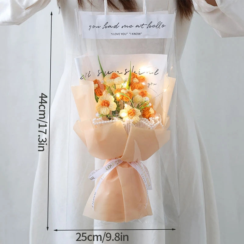 Handcrafted Yarn Floral Arrangement size reference