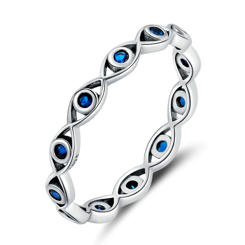 BAMOER Blue Zircon Ring gift presentation