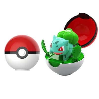 Cute Pokemon Figure Meowth Pokeball Pikachu Bulbasaur Eevee Charmander Squirtle Pocket Monster Elf Deform Poke Ball Toy Ornament