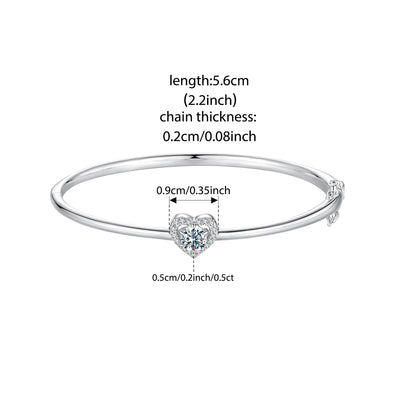 BAMOER Hollowed Heart Moissanite Cuff gift presentation