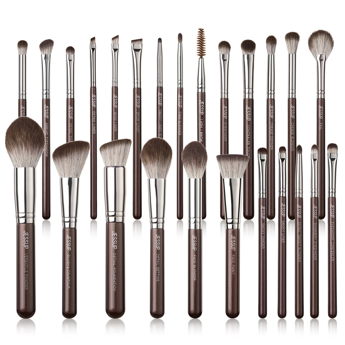 Jessup Makeup Brushes 15-25pcs Make Up Brush Set Professional Natural Synthetic Foundation Powder Contour Blending Eyeshadow