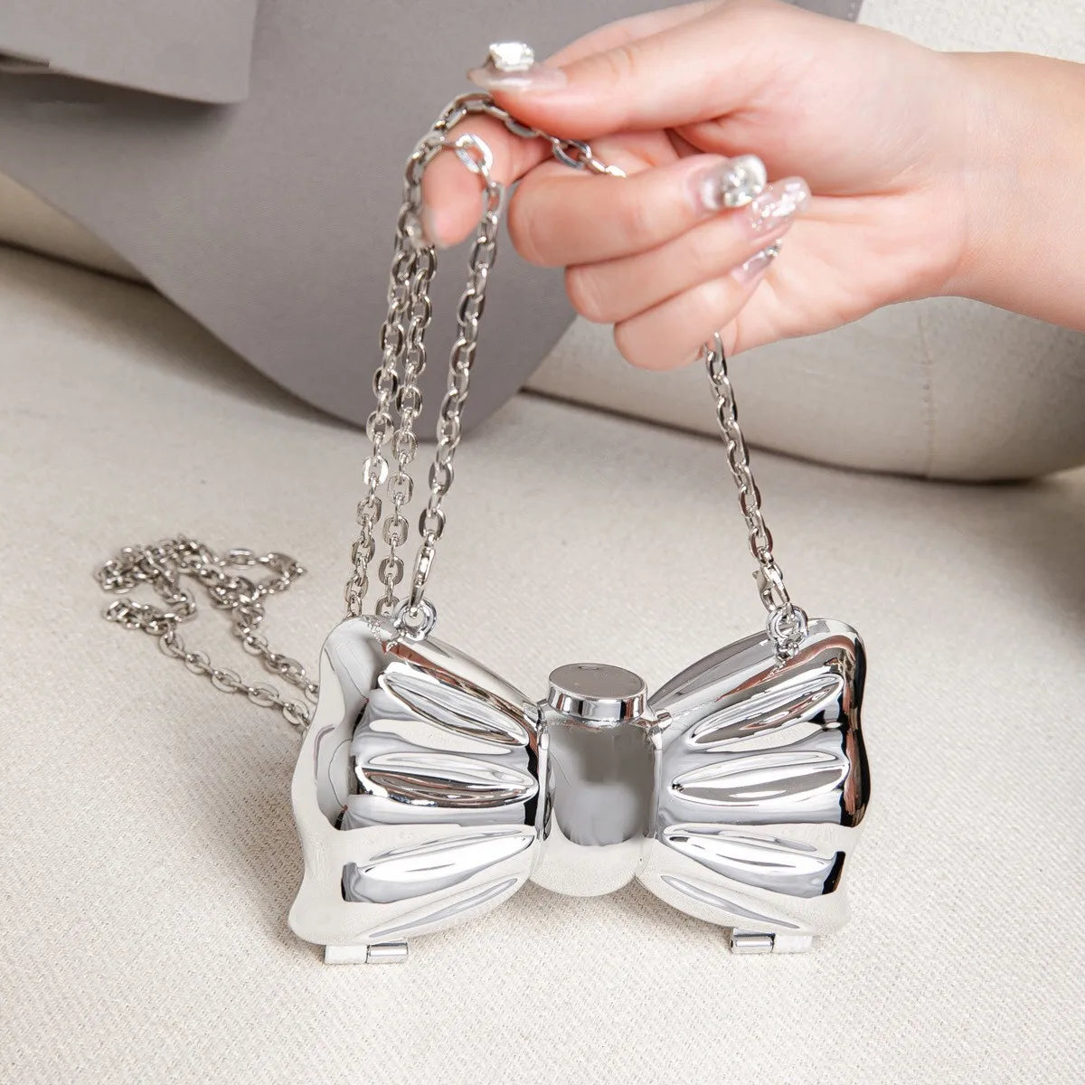 Round Acrylic Evening Clutch styling shot