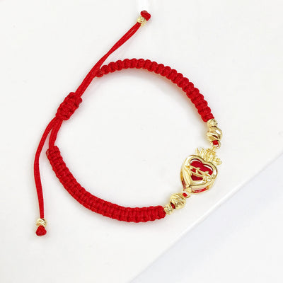 Sacred Heart Cross Bracelet close-up