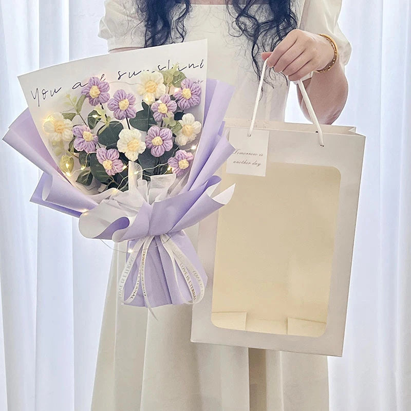 Handcrafted Yarn Floral Arrangement presentation